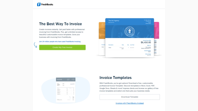 FreshBooks - Freelance invoice template