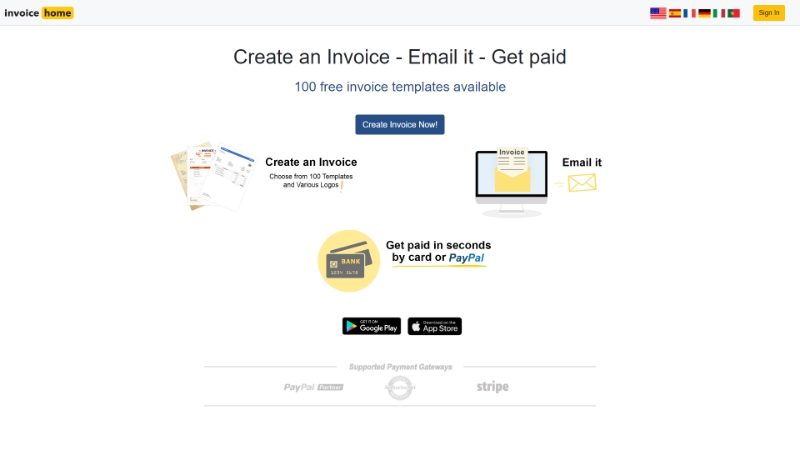 Invoicehome - Freelance invoice template